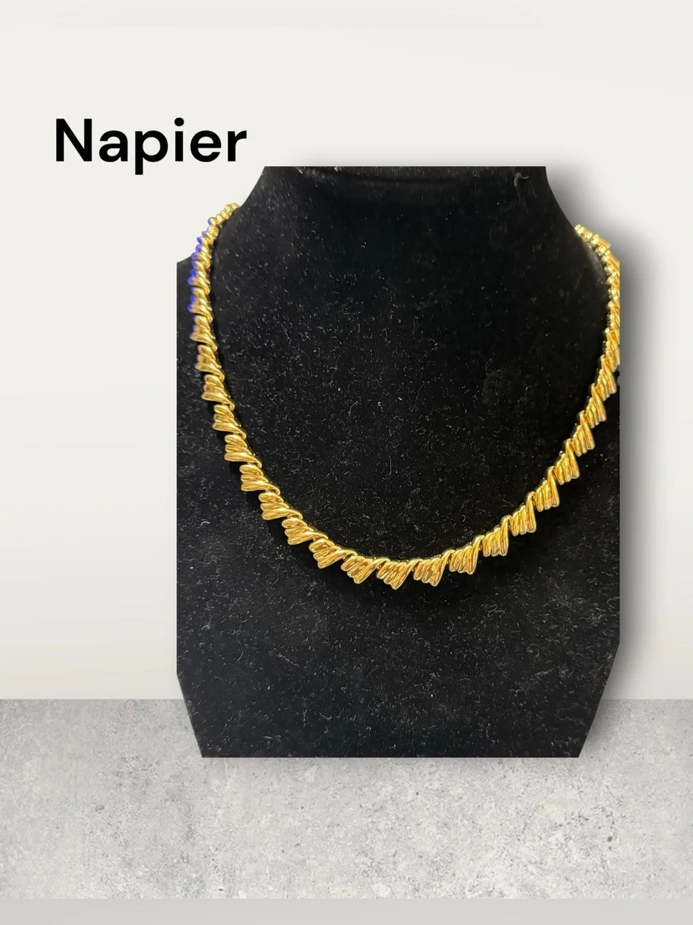 Napier Vintage Gold Tone 16” Link Necklace Signed Statement Necklace